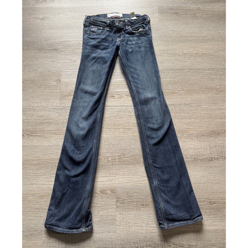 Vintage Y2K Babydoll Hollister Womens 0R Long Flared Skinny Stretch Denim Jeansi